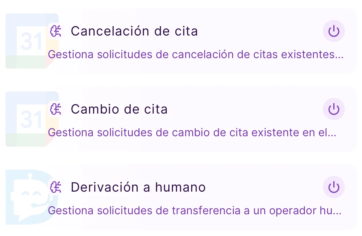 Example of flows in the app